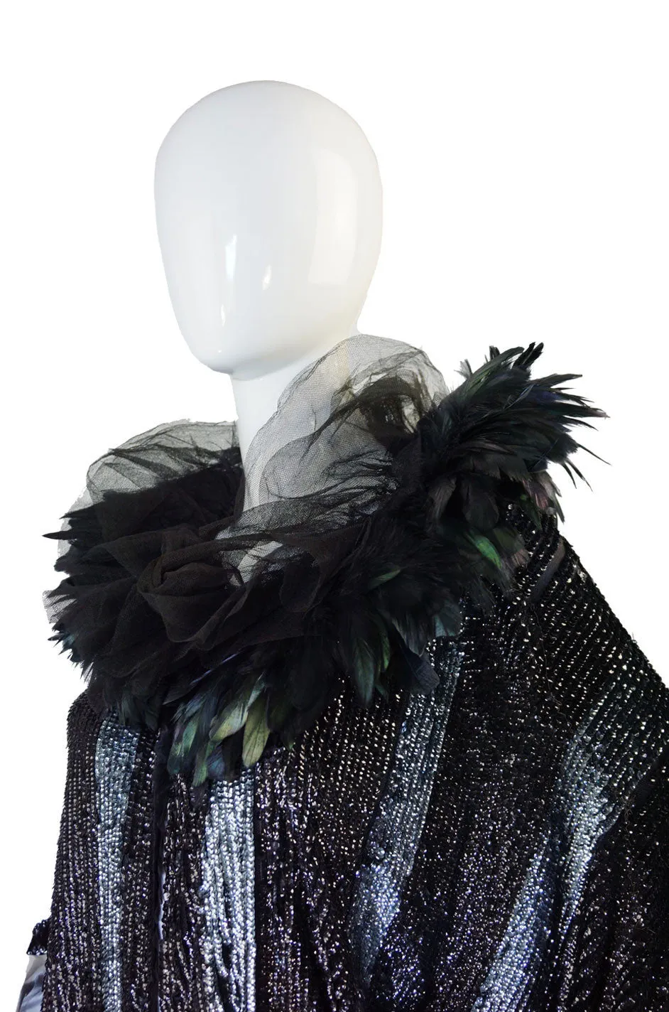 1920s Feather & Sequin Cocoon Cape