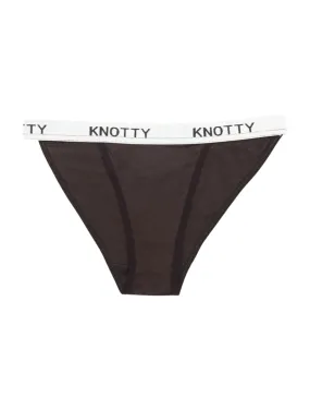 Black Cotton Knotty Banded Briefs