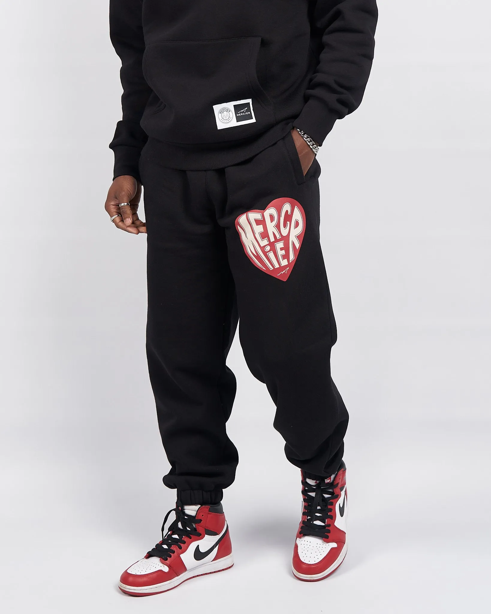 Black Mercier Heart Joggers