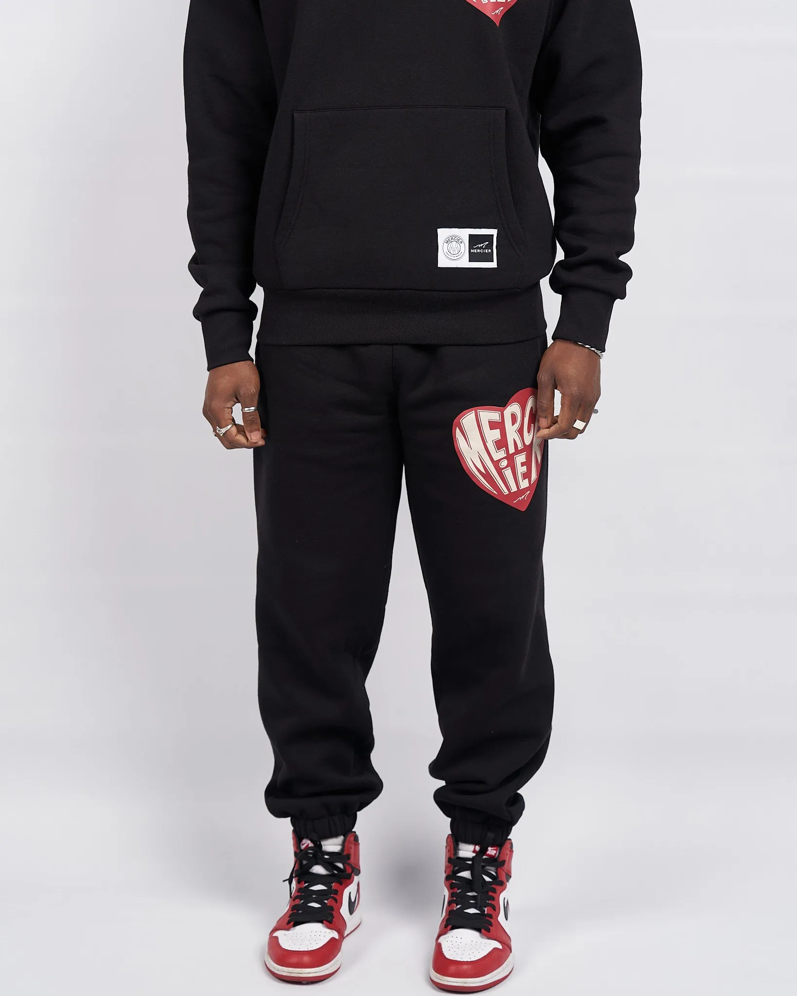 Black Mercier Heart Joggers