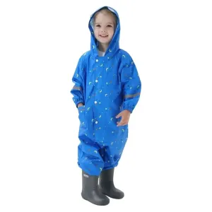 Blue Mighty Starry Galaxy Theme All Over Jumpsuit / Playsuit Raincoat for Kids