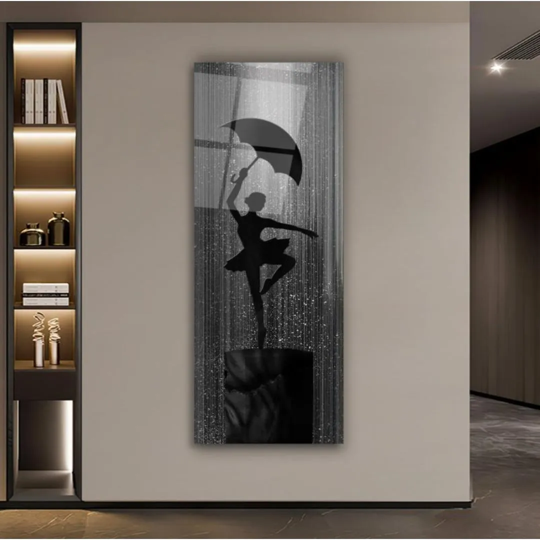 Dancing in the Rain Glass Wall Art