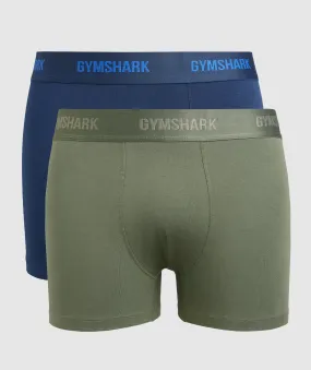 Gymshark Boxers 2pk - Core Olive/Navy