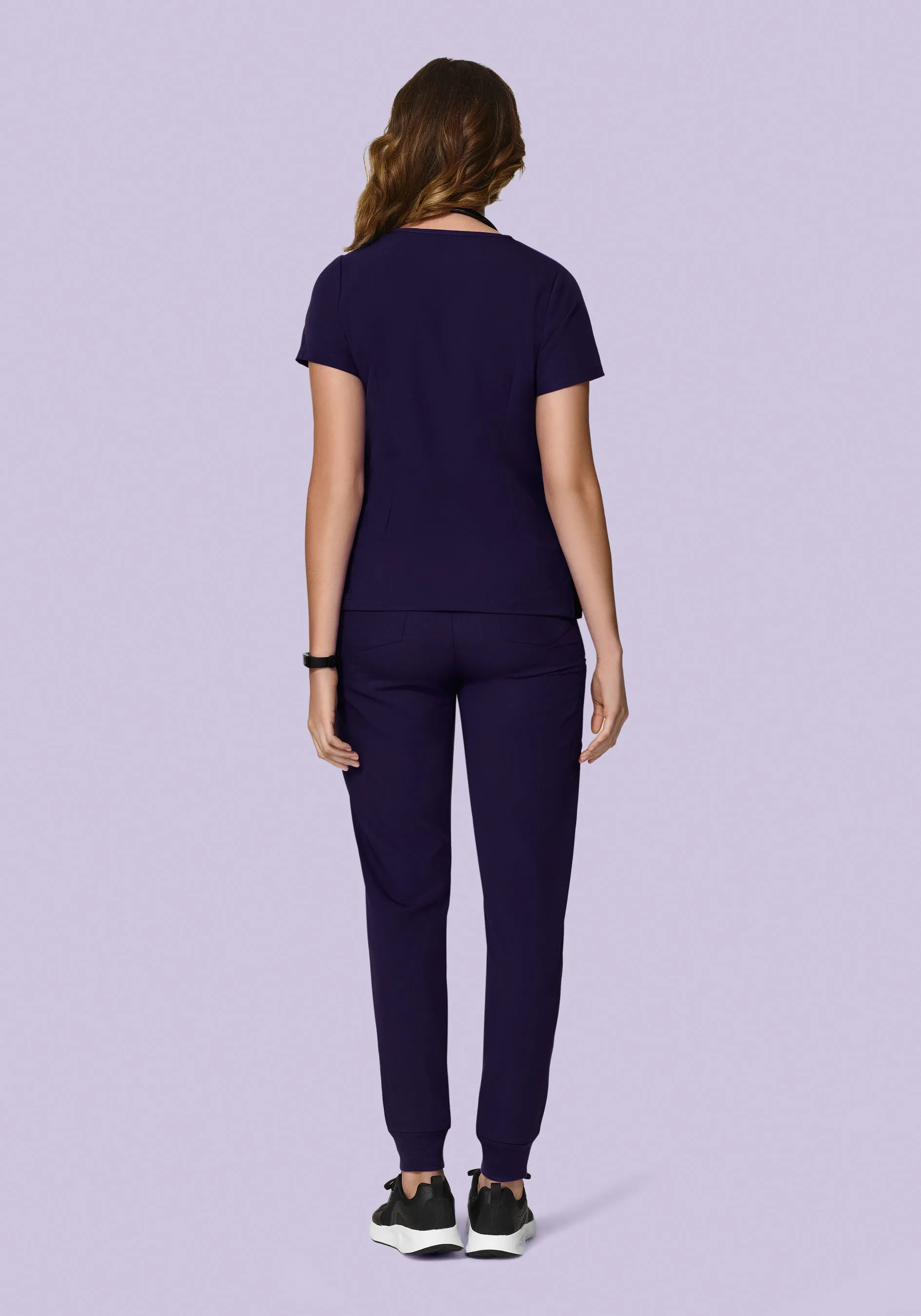 High Waisted Joggers Eggplant